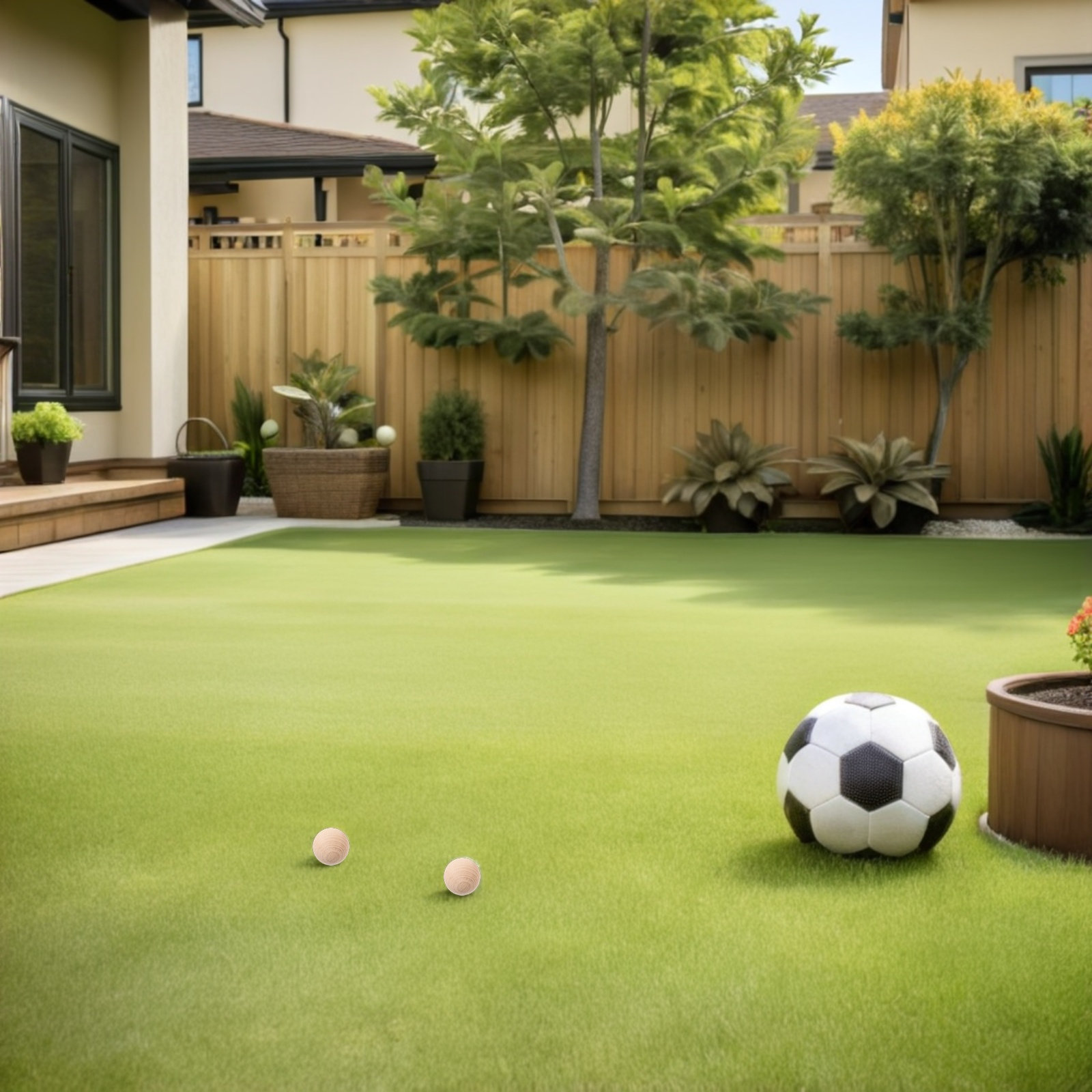 Croquet Set Lawn - 4Pcs Wood Croquet Balls 3.5cm Unfinished