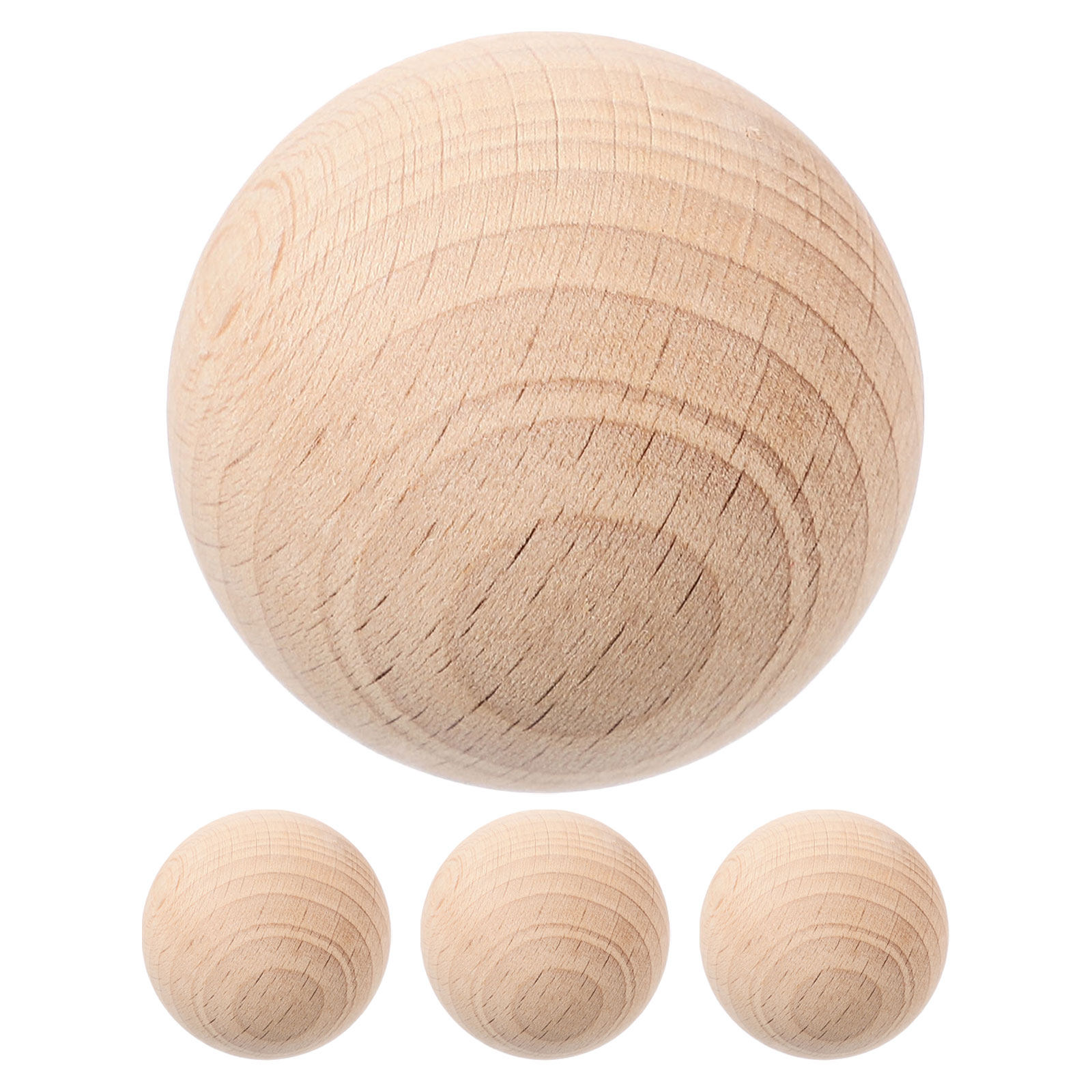 Croquet Set Lawn - 4Pcs Wood Croquet Balls 3.5cm Natural