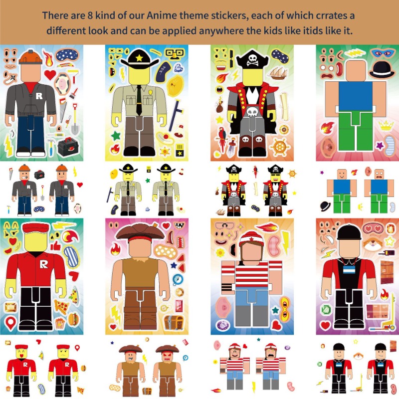 Party Games In Roblox - 16pcs Game Roblox Anime DIY Stickers