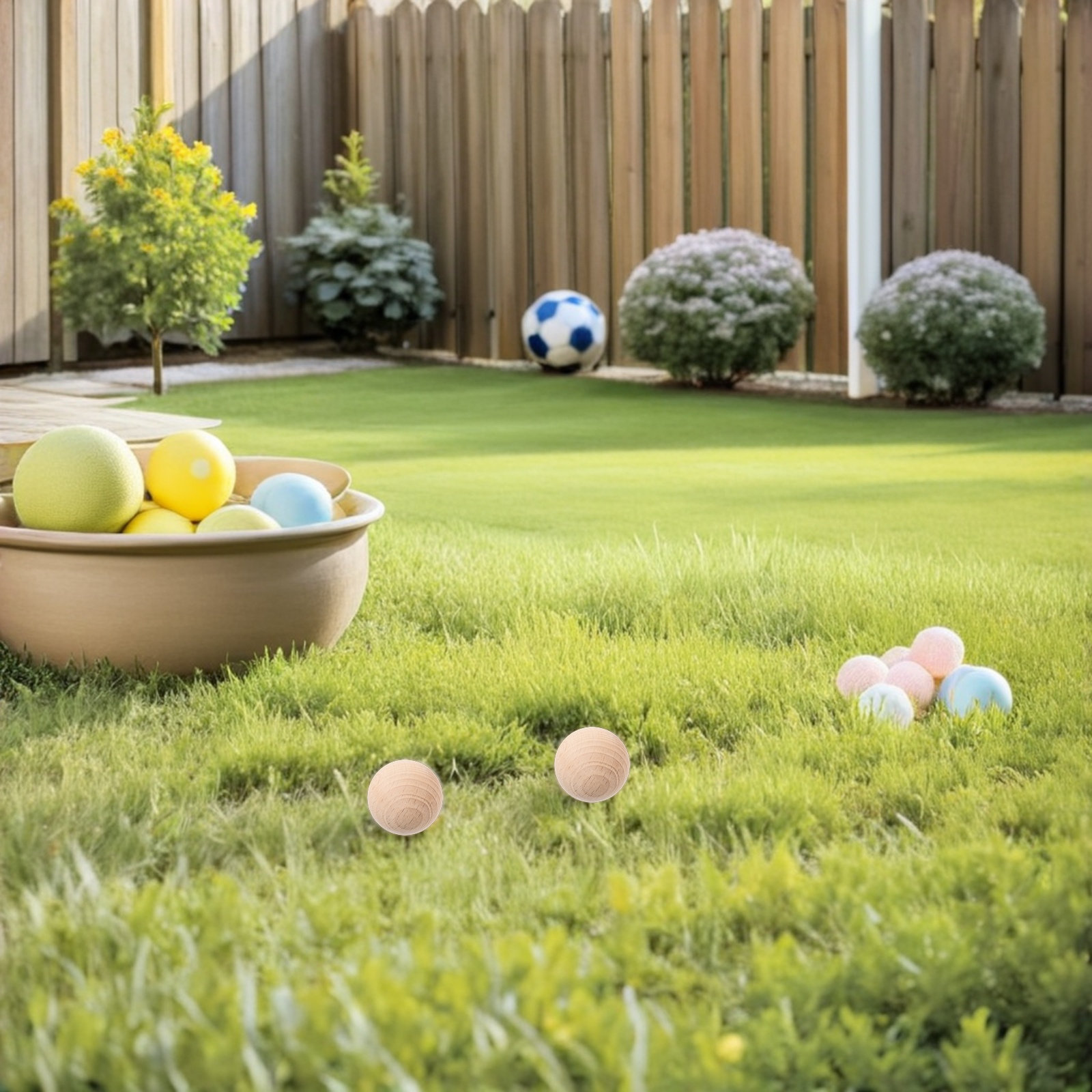 4Pcs Wood Croquet Balls 3.5cm  - Croquet Set Lawn 评论和价格