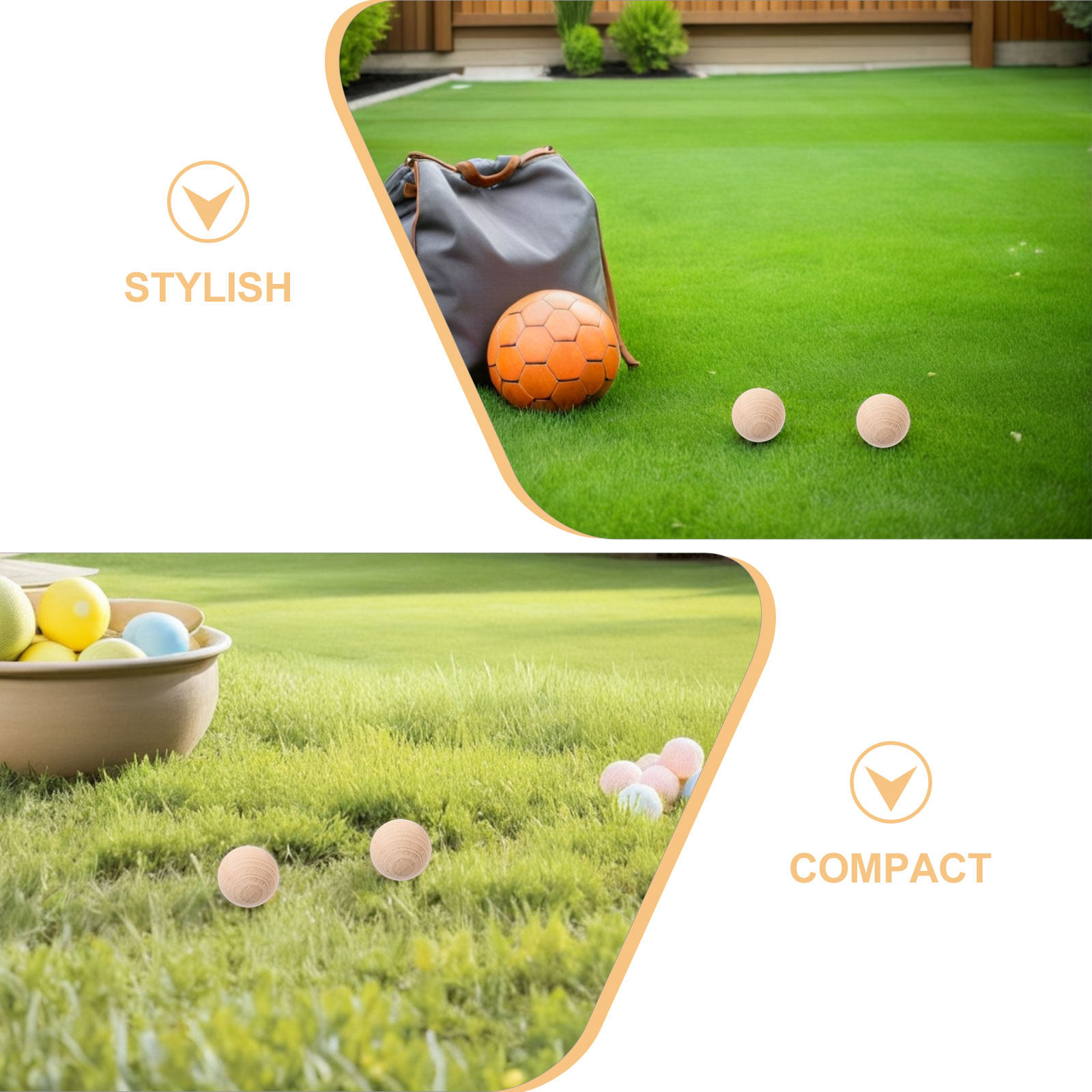 4Pcs Wood Croquet Balls 3.5cm  - Croquet Set Lawn 评论和价格