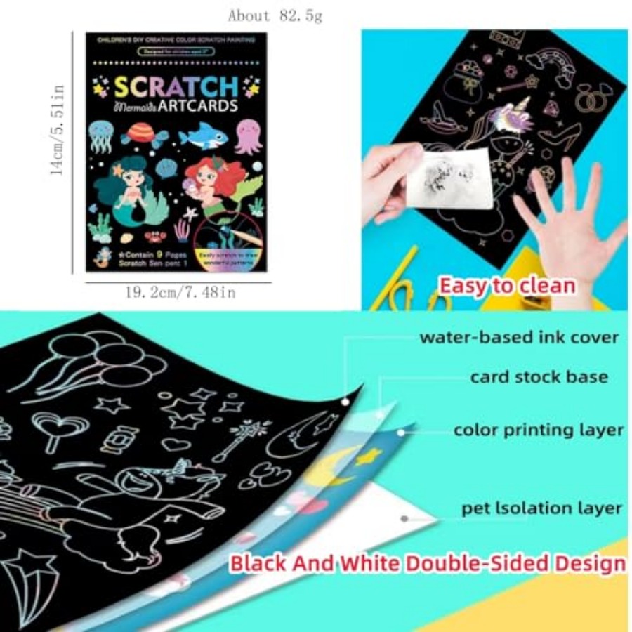3 Set Magic Scratch Paper Art, - Book Party Games 评论和价格