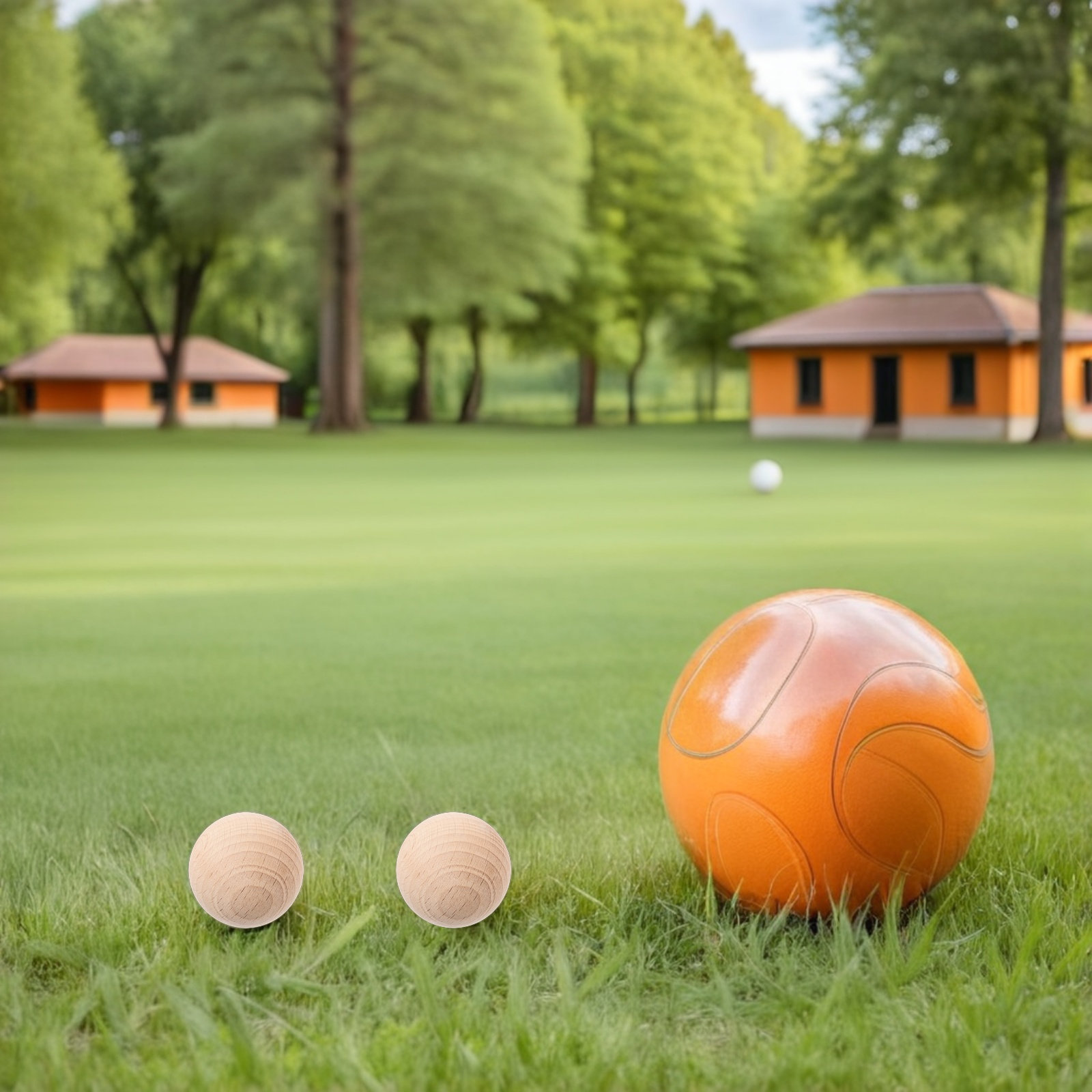 4Pcs Wood Croquet Balls 3.5cm  - Croquet Set Lawn 评论和价格
