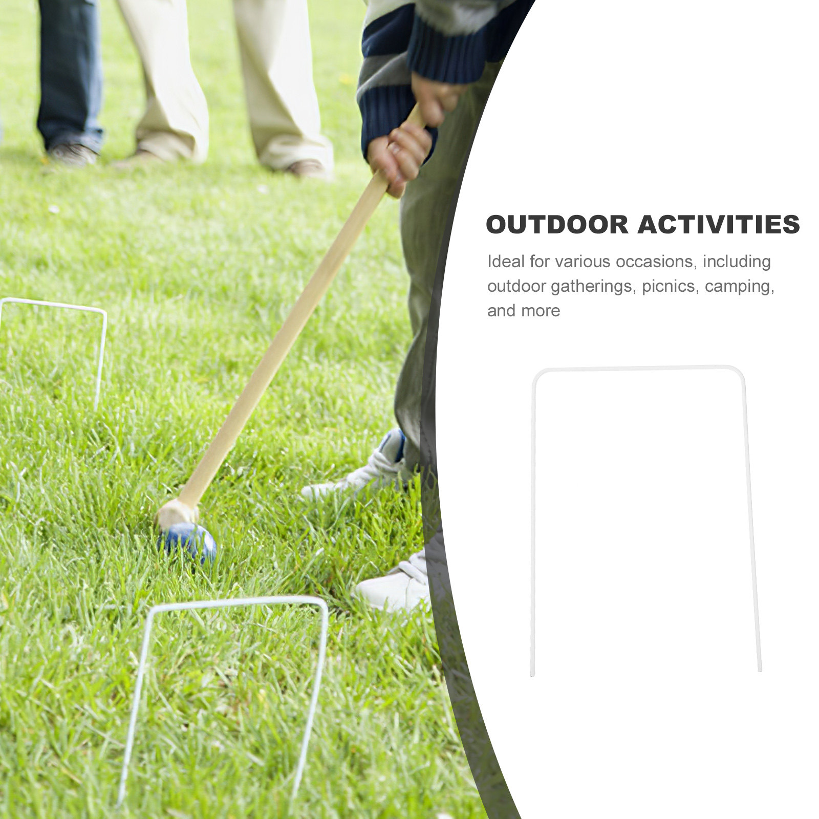 9Pcs Metal Croquet Hoops Iron  - Croquet Set Lawn 评论和价格