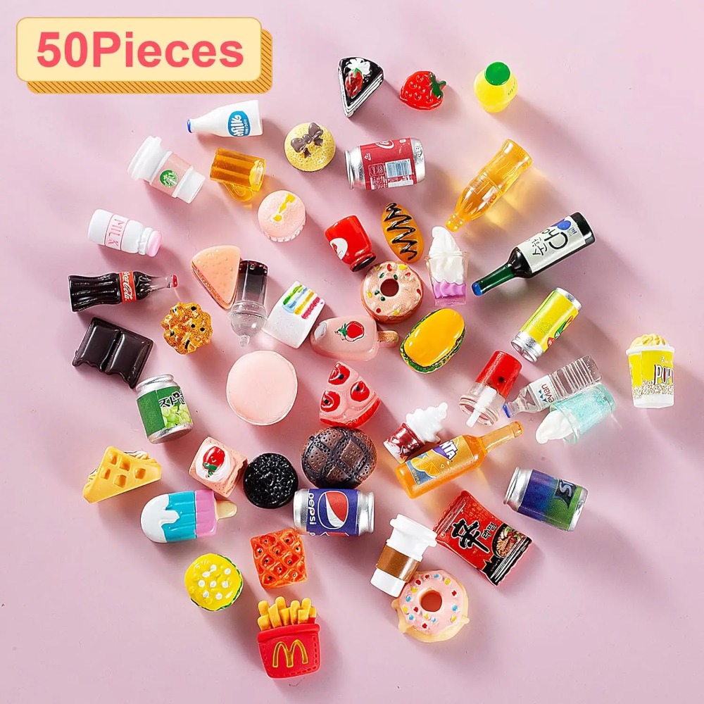 50Pcs Miniature Food Drink Bot - Party Games You Can Play 评论和价格