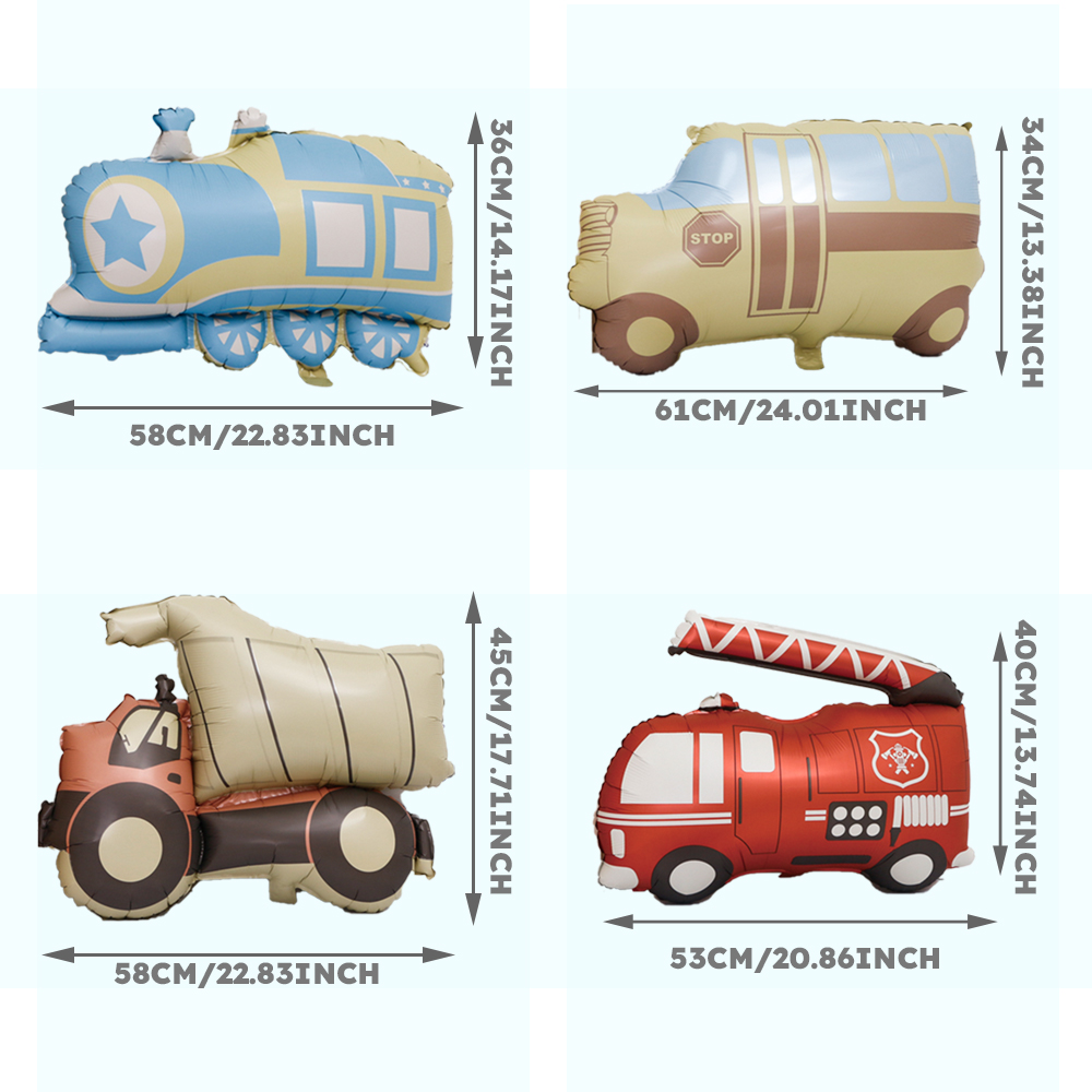 Cartoon Car Balloon, Fire Engi - Party Games Bus 评论和价格