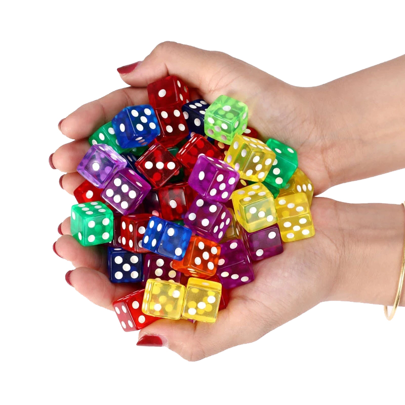 10PCS Transparent Colored Dice - Party Games Juego 评论和价格
