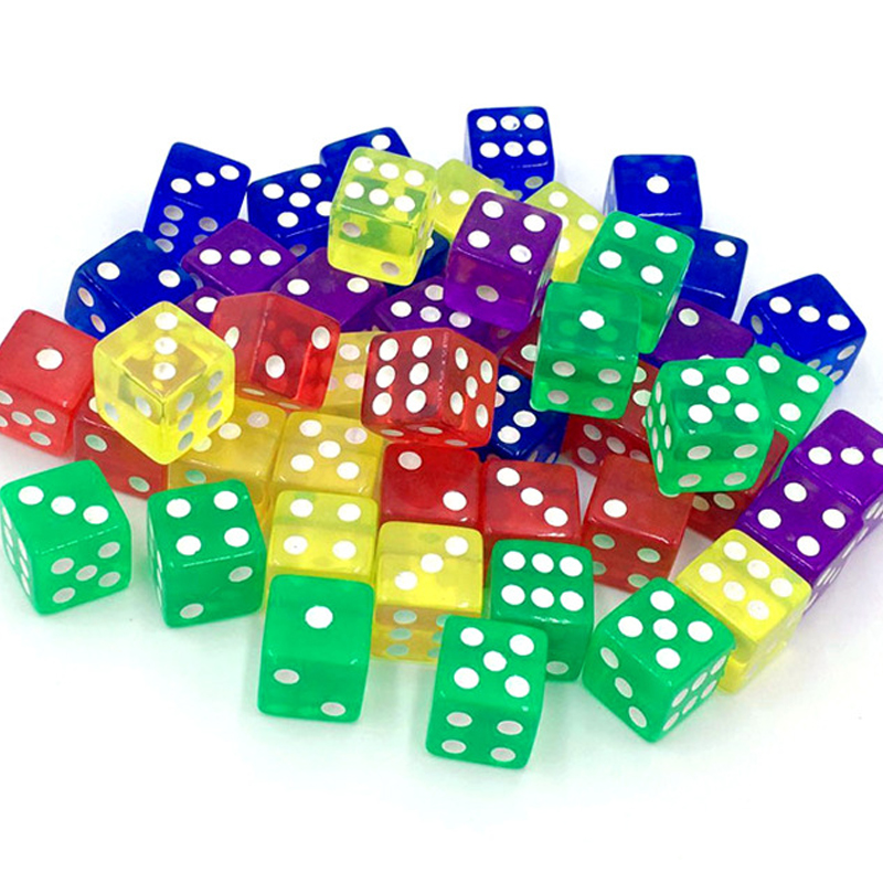 10PCS Transparent Colored Dice - Party Games Juego 评论和价格