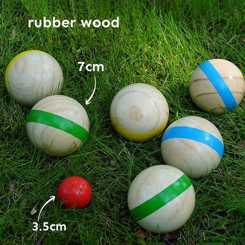 7Pcs Wood Bocce Balls Sports P - Bocce Ball Lawn 评论和价格
