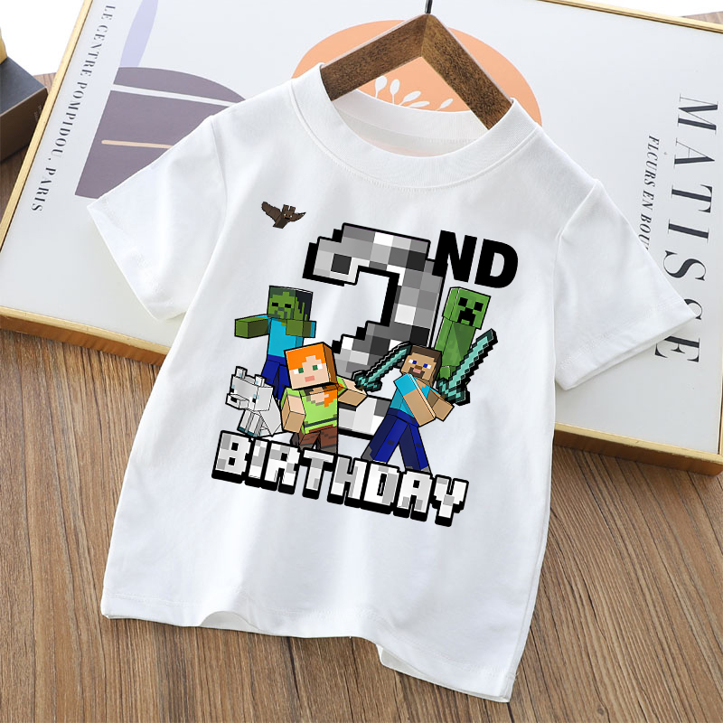 Cartoon Cute Minecrafted T-shi - Party Games Minecraft 评论和价格