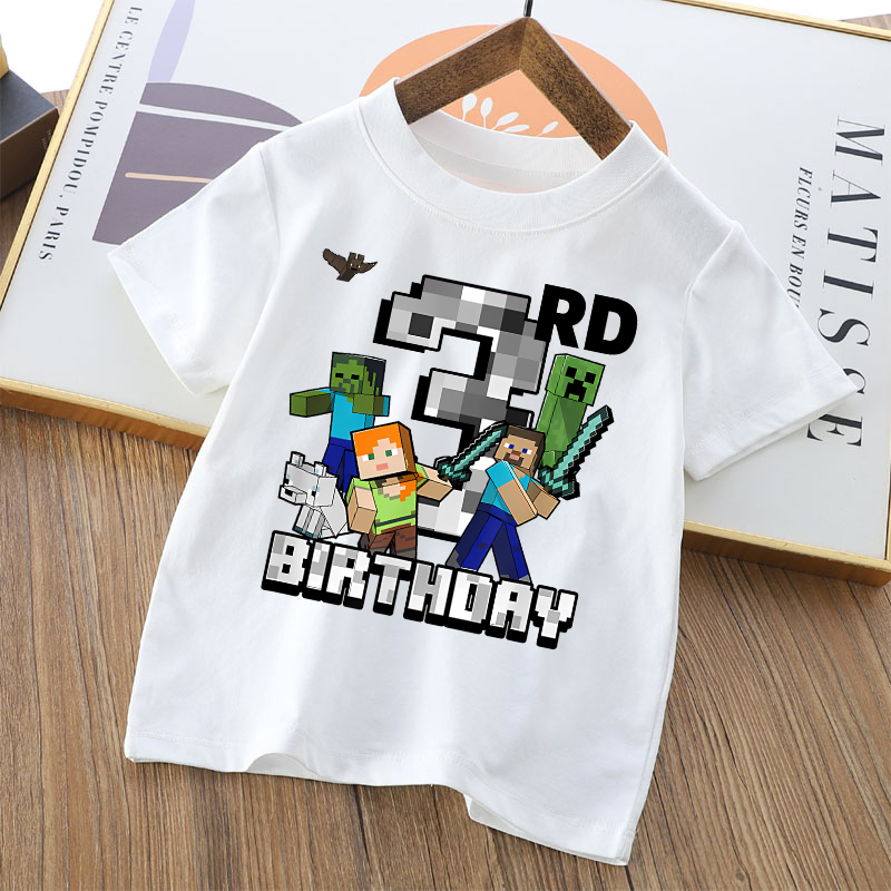 Cartoon Cute Minecrafted T-shi - Party Games Minecraft 评论和价格